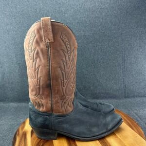 Mens ACME Leather Western Cowboy Boots Grey Brown Size 12D 8796
